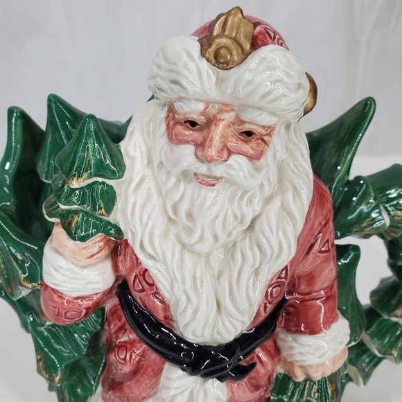 Vintage Large Water Pitcher 9" Fitz & Floyd Santa OLD FASHIONED XMAS 1990 - Picture 11 of 15